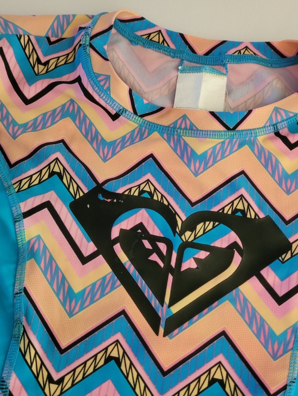 Roxy Girl Swim Suit Rash Guard Set Top And Bikini Bottoms